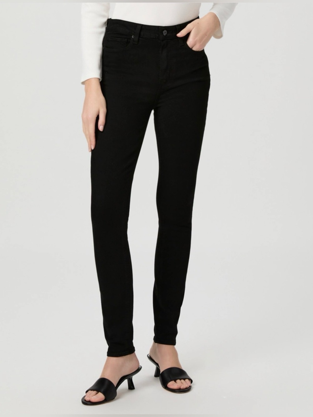 PAIGE Margot Ankle Skinny Jean in Black Shadow